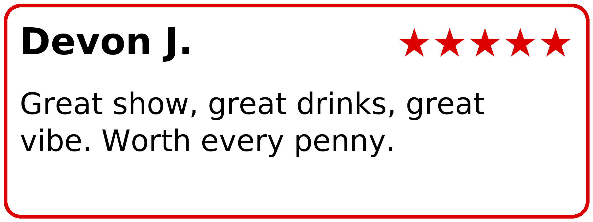Customer review of PianoPiano Dueling Piano Bar