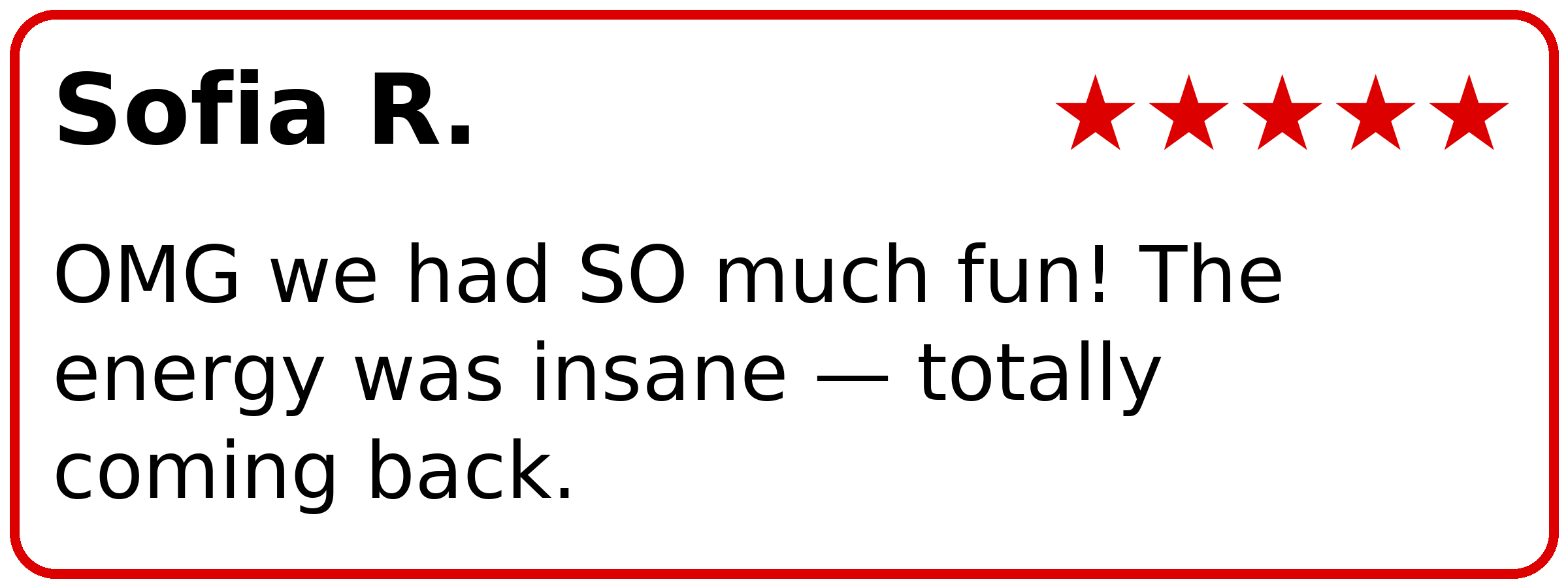 Customer review of PianoPiano Dueling Piano Bar