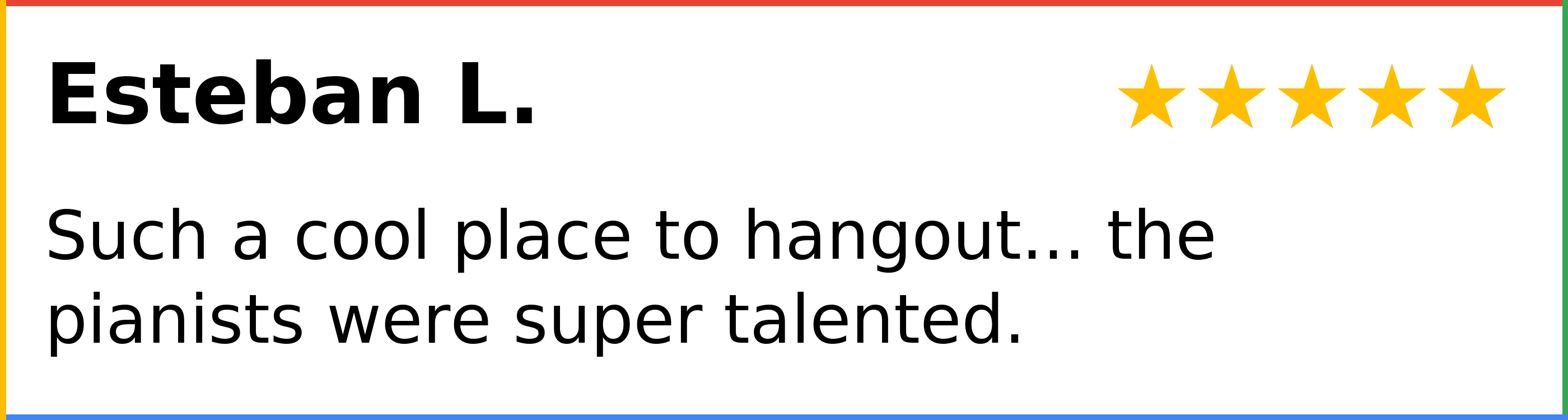 Customer review of PianoPiano Dueling Piano Bar