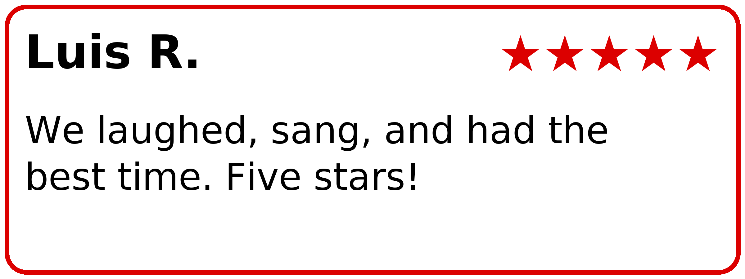 Customer review describing a lively night at PianoPiano