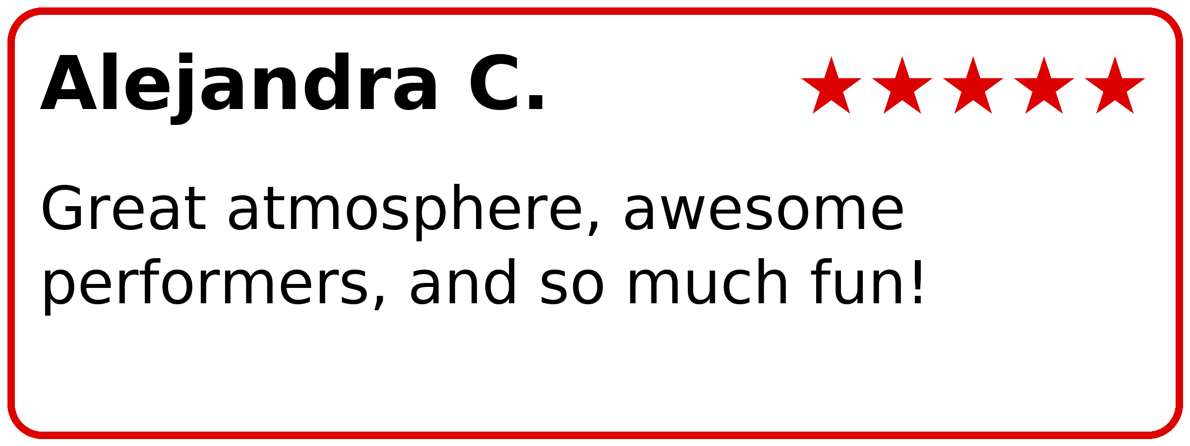 Customer review of PianoPiano Dueling Piano Bar