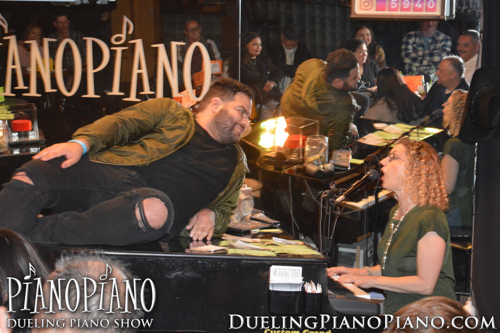 Birthday celebrant taking part in the PianoPiano show