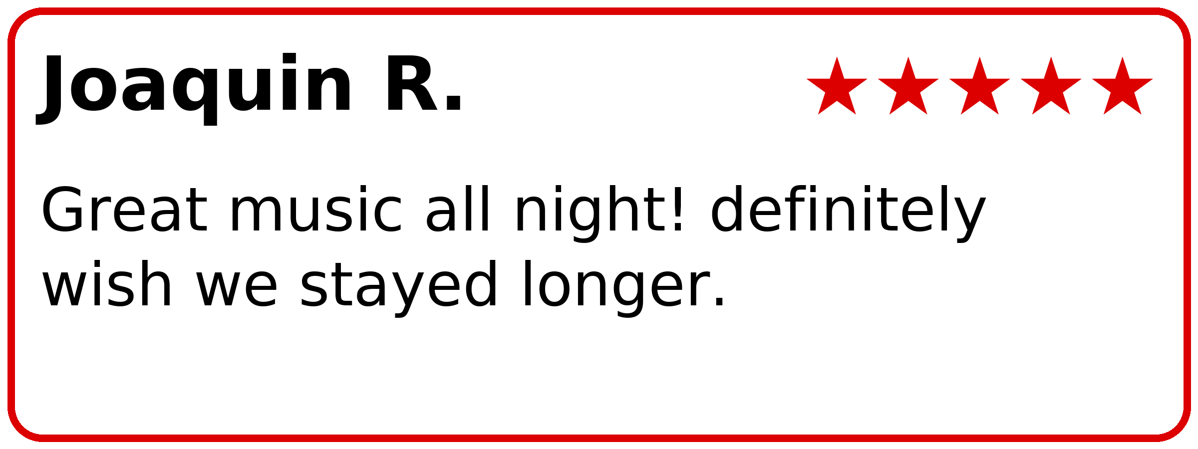 Customer review of PianoPiano Dueling Piano Bar