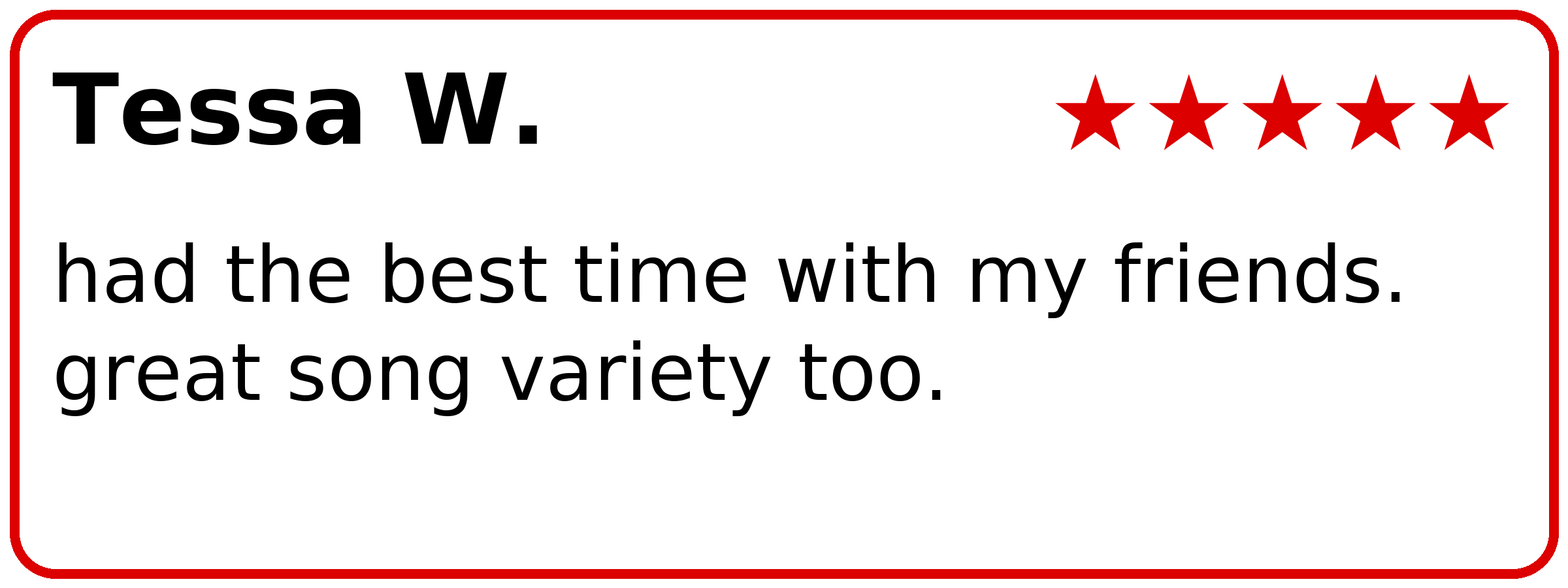 Customer review of PianoPiano Dueling Piano Bar
