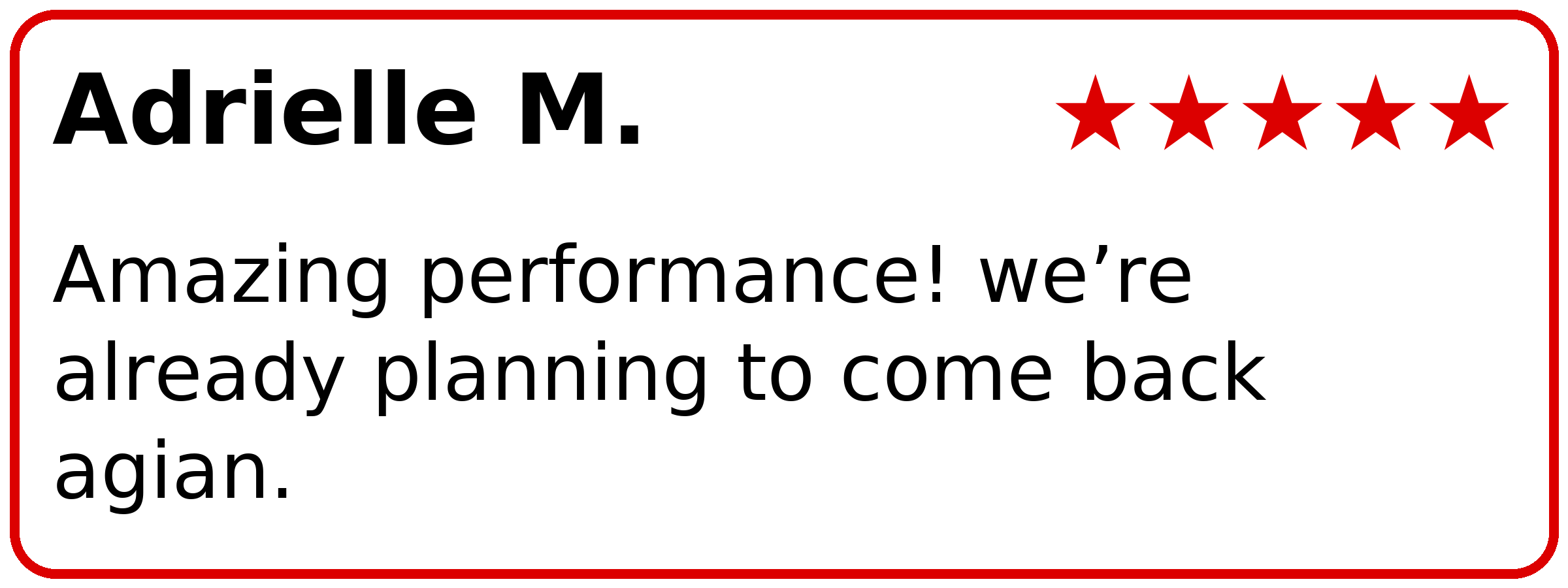 Customer review of PianoPiano Dueling Piano Bar