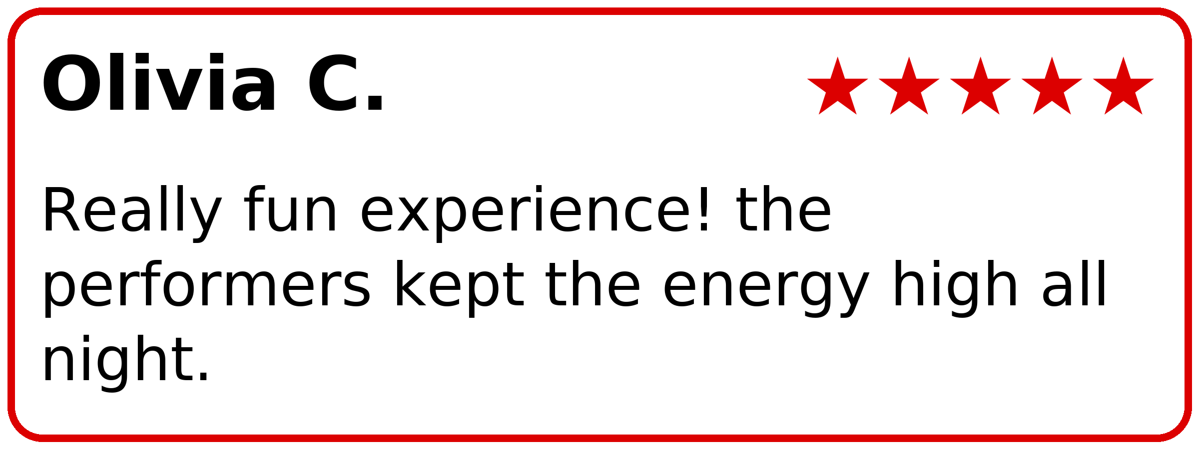 Customer review of PianoPiano Dueling Piano Bar