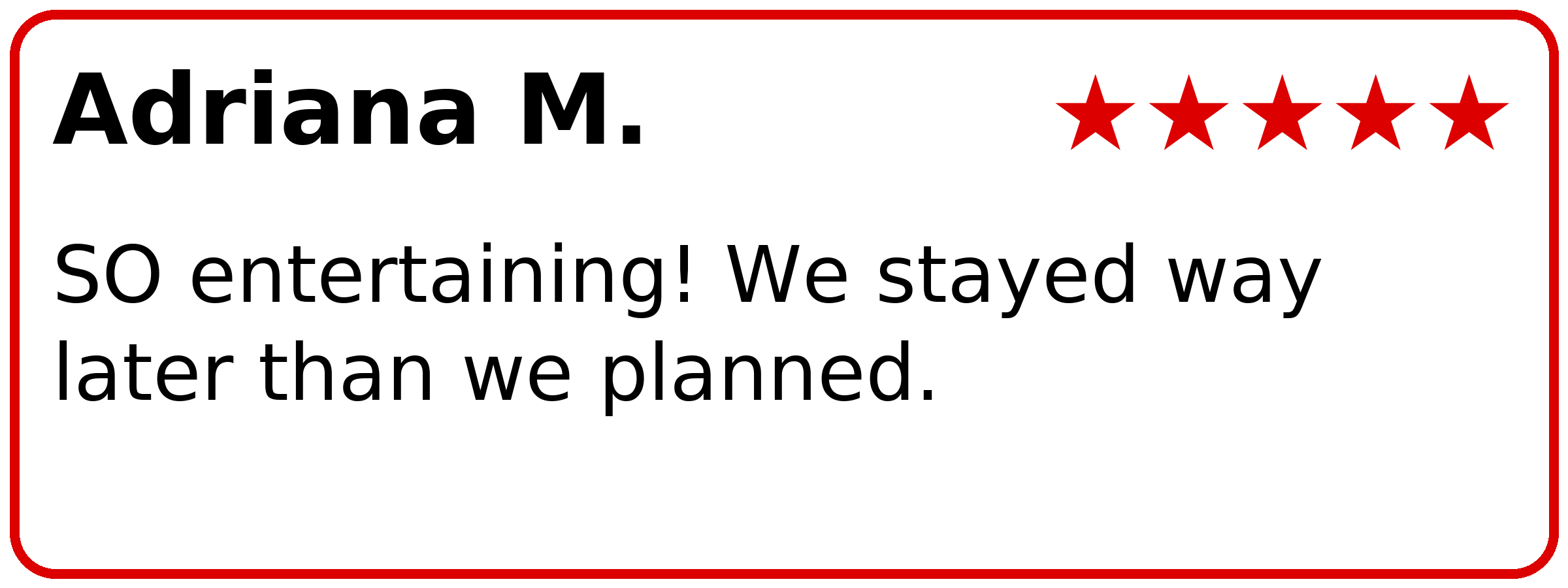 Customer review of PianoPiano Dueling Piano Bar