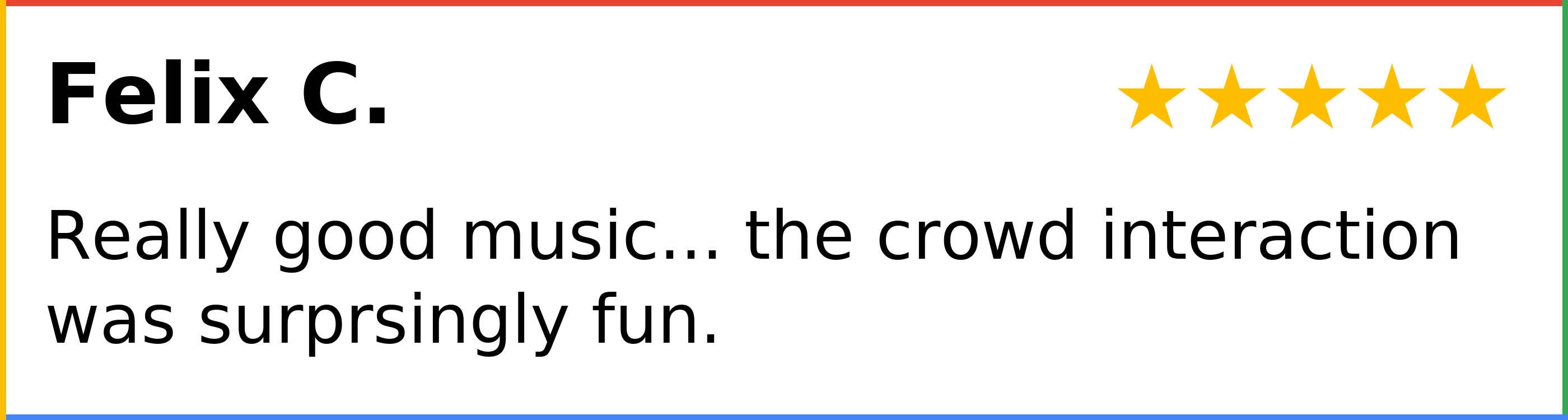 Customer review of PianoPiano Dueling Piano Bar